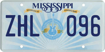MS license plate ZHL096