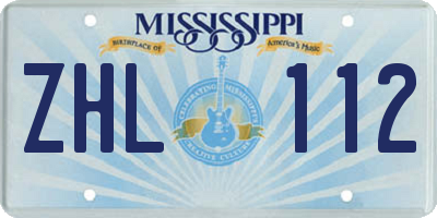 MS license plate ZHL112