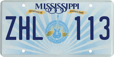 MS license plate ZHL113