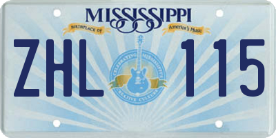 MS license plate ZHL115