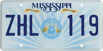 MS license plate ZHL119