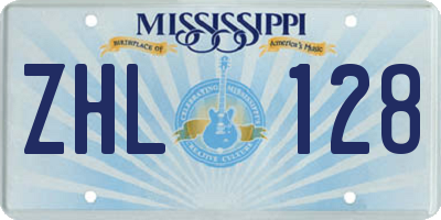 MS license plate ZHL128