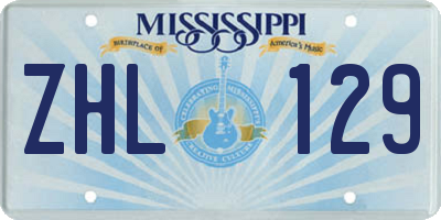 MS license plate ZHL129