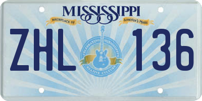 MS license plate ZHL136