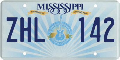 MS license plate ZHL142
