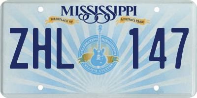 MS license plate ZHL147