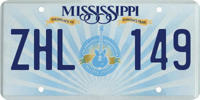 MS license plate ZHL149