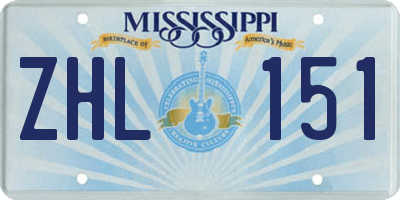 MS license plate ZHL151