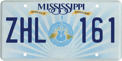 MS license plate ZHL161