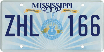 MS license plate ZHL166