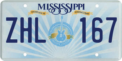 MS license plate ZHL167