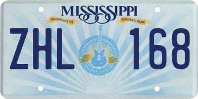 MS license plate ZHL168