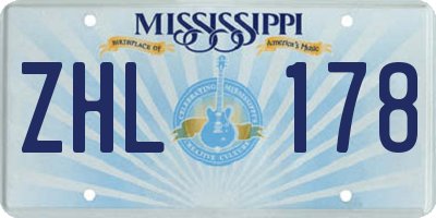 MS license plate ZHL178