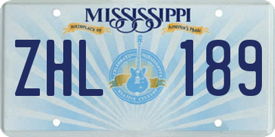 MS license plate ZHL189