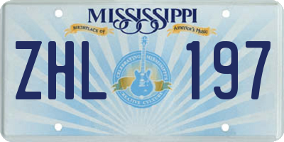 MS license plate ZHL197