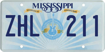 MS license plate ZHL211