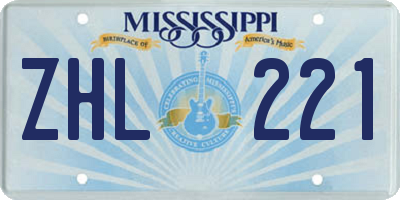 MS license plate ZHL221