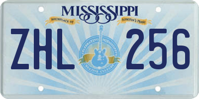 MS license plate ZHL256