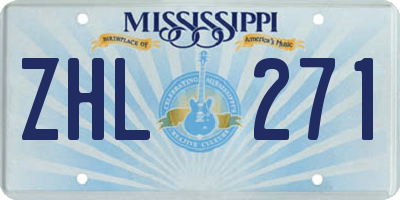 MS license plate ZHL271