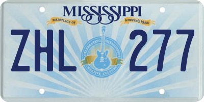 MS license plate ZHL277