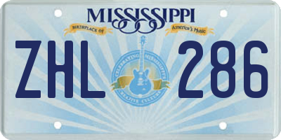 MS license plate ZHL286