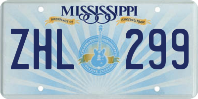 MS license plate ZHL299