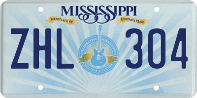 MS license plate ZHL304