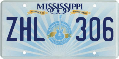 MS license plate ZHL306