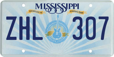 MS license plate ZHL307