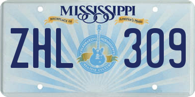 MS license plate ZHL309