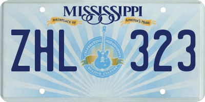 MS license plate ZHL323