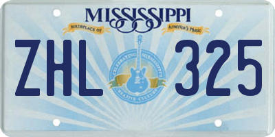 MS license plate ZHL325