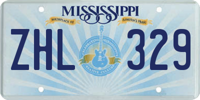 MS license plate ZHL329