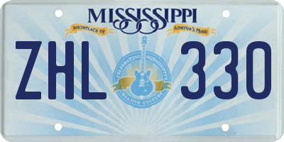 MS license plate ZHL330