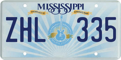 MS license plate ZHL335