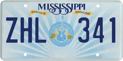 MS license plate ZHL341