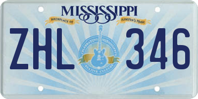 MS license plate ZHL346