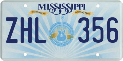 MS license plate ZHL356
