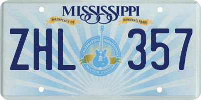 MS license plate ZHL357