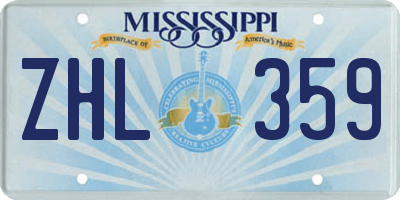 MS license plate ZHL359