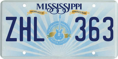 MS license plate ZHL363