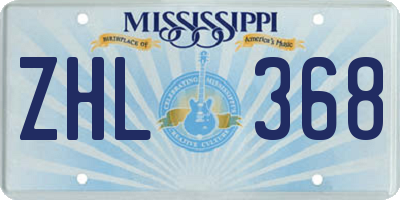 MS license plate ZHL368