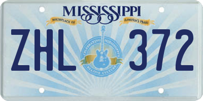 MS license plate ZHL372