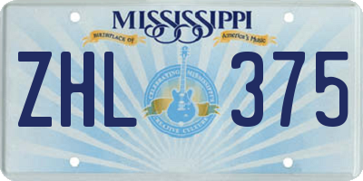MS license plate ZHL375