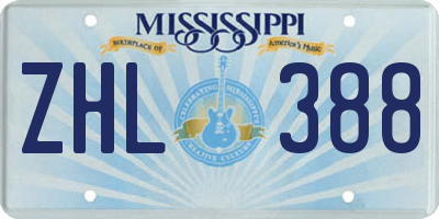 MS license plate ZHL388