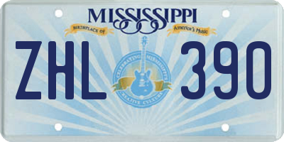 MS license plate ZHL390