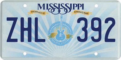 MS license plate ZHL392