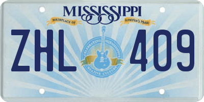 MS license plate ZHL409