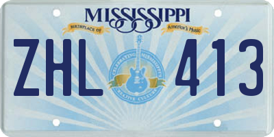MS license plate ZHL413