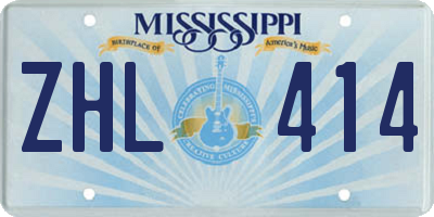 MS license plate ZHL414